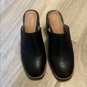 Madewell Black Leather Mules